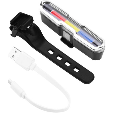 Feu arrière LED rechargeable USB pour vélo de montagne et vélo de route (rouge, bleu, blanc) (1/5)