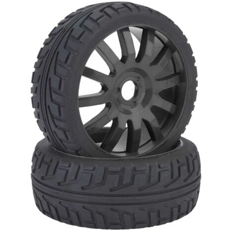 Jante et Pneu en Caoutchouc pour Voiture RC 1/8 Course sur Route Accessoire (Noir) (1/5)