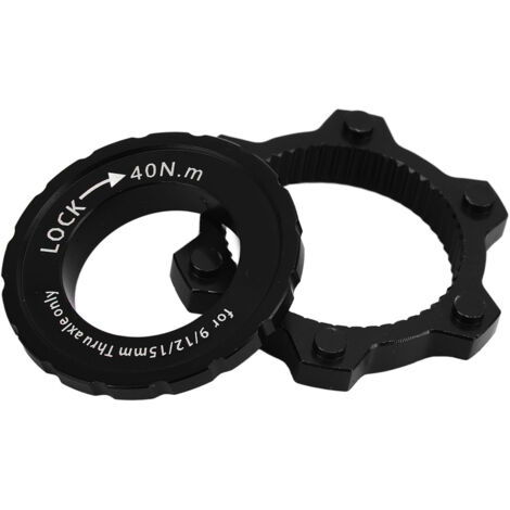 Adaptateur Disque Frein Vélo Aluminium Center Lock vers 6 Trou Noir - Compatible Étriers Disque (1/5)