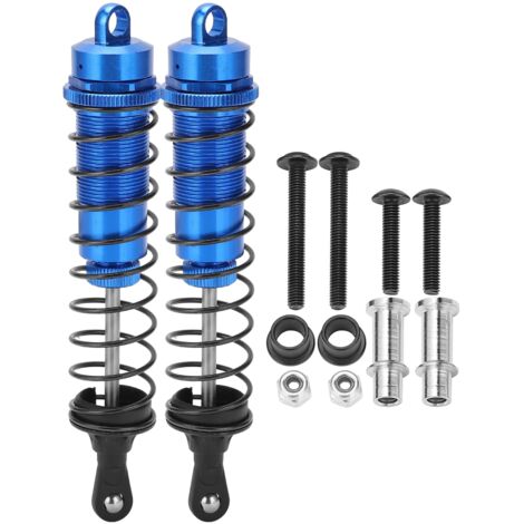2 Pièces Amortisseurs à Huile Réglables 1/8 RC 140mm pour TRAXXAS SLASH 2WD, Bleu (1/5)