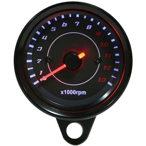 Compteur tachymètre moto LED 12V rétroéclairé universel (1/5)