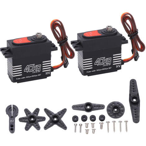 Servo Digital Haute Vitesse 40kg QY3240MG - 2 Pièces pour Modèles RC 1:8 1:10 Robot Scx10 (1/5)