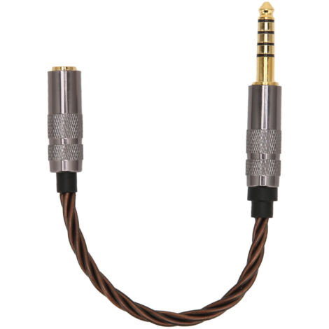 Câble d'adaptateur audio 4.4mm mâle vers 2.5mm femelle doré pour casques, téléphones et enceintes (1/5)
