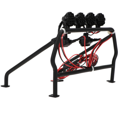 Cage de protection métallique avec 6 LED pour véhicule RC 4WD Axial SCX10 1/10 (1/5)