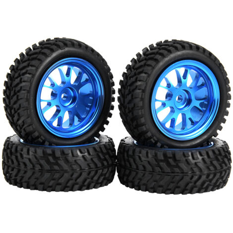 Pneus RC Crawler Bleus avec Jantes en Métal en Y pour Voiture Modèle 1/18 WL A959 A979 A969 (1/5)