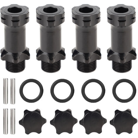 4 Pièces Allonges de Moyeu Hexagonal 17mm en Aluminium pour Voiture RC 1/8 (Noir) (1/5)