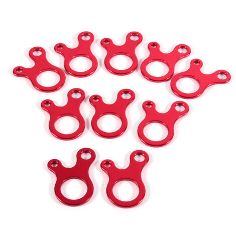 10 pièces tendeurs de corde pour auvent de camping en aluminium avec crochets et mousquetons (1/5)