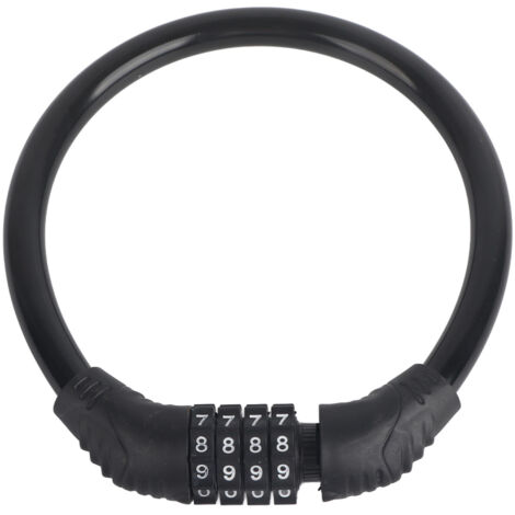 Câble antivol vélo haute sécurité à code 4 chiffres pour cyclisme extérieur noir (1/5)