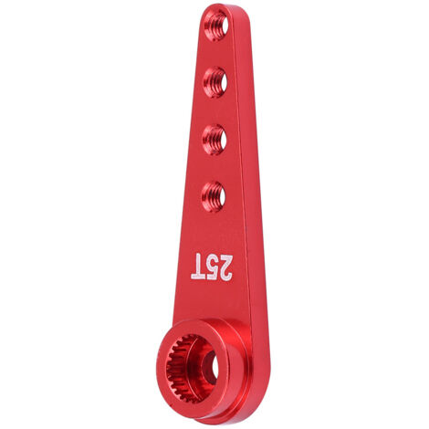 Bras de servo 25T en alliage d'aluminium usiné CNC pour camion RC WPL 1627 (Rouge) (1/5)