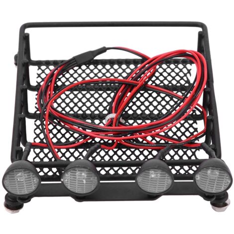Support de toit avec éclairage LED pour voiture RC Axial SCX10 1/10 (4 lumières blanches) (1/5)
