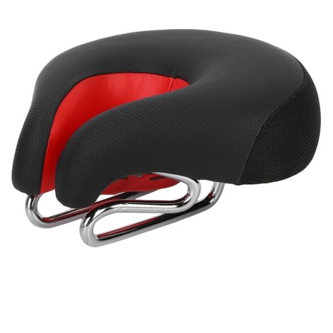 Selle de vélo ergonomique sans bec, coussin de cyclisme rouge pour VTT (1/5)