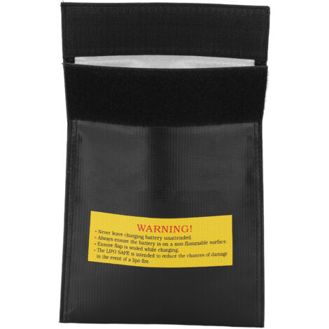 Sac de protection ignifuge pour batterie Lipo 18x23cm, anti-explosion et sûr pour le stockage et la charge - Noir (1/5)