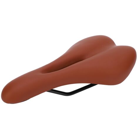 Selle de Vélo de Montagne Épaisse et Confortable, Anti-Chocs avec Coussinet Moelleux, Siège Creux pour VTT (Marron) (1/5)