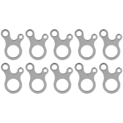 10 Pièces Fermeture Rapide à 3 Trous pour Corde de Tente, Boucle de Rangement (Argent) (1/5)
