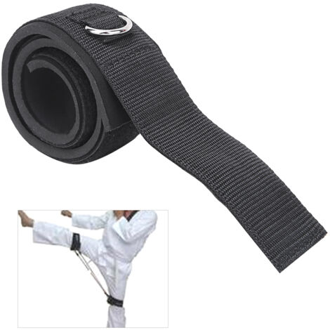 Corde élastique 2D noire en coton pour cheville et cuisse, accessoire ajustable de renforcement musculaire et fitness