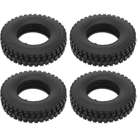 4 Pièces Pneus à Motif Pierre Concassée 20mm pour Camion Tracteur Tamiya 1/14 Voiture RC Noir (1/5)