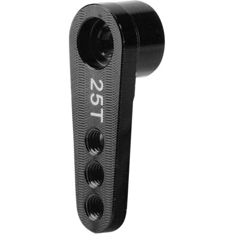 Bras de direction en alliage d'aluminium 28,5mm 25T pour servo RC, compatible HSP 1/10 (Noir) (1/5)