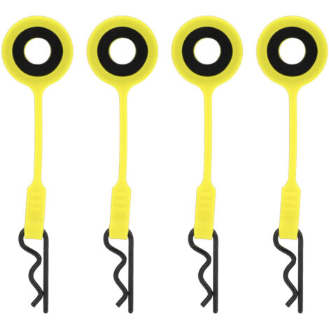 4 Pièces Attaches de Carrosserie RC en Métal et Silicone, Fixations Universelles pour Voiture 1/10, Jaune (1/5)