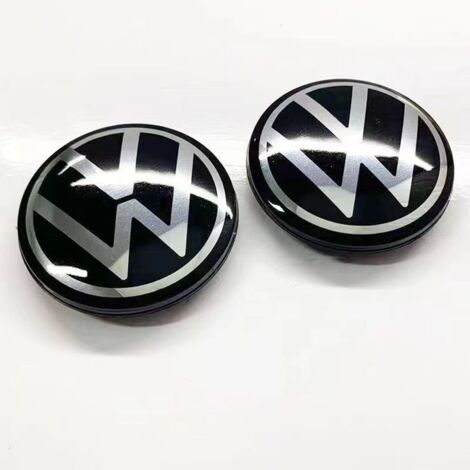 Cache-moyeu de roue 56mm pour Volkswagen Golf, Passat, Polo, Jetta, Bora, Santana – Centre de jante finition miroir, capuchon de moyeu en alliage d’aluminium, kit 4 pièces, accessoire jante voiture –