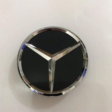 Cache-moyeu de roue 75mm compatible Mercedes-Benz toutes séries – Centre de jante voiture, capuchon moyeu roue, accessoire jante auto en plastique, remplacement cache moyeu, lot 4 pièces – Noir mat