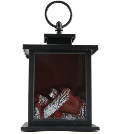 Lanterne LED Flamme Carrée Rétro, Décoration Murale Élégante pour Noël, Lumière d'Ambiance Moderne (1/5)