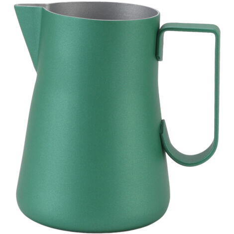 Pitcher à lait inox 550ml vert professionnel pour mousse à café et latte art (1/5)