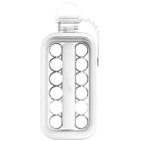 Moule à Boules de Glace 2 en 1 Portable - Boule Glacée avec Bouteille d'Eau et Couvercle Blanc (1/5)