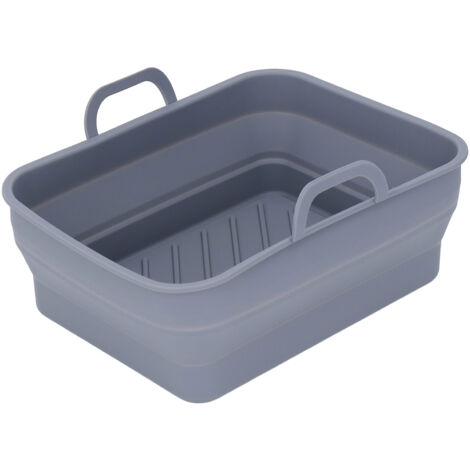 Plateau de cuisson en silicone rectangulaire pour friteuse à air, accessoire de cuisine remplaçable, couleur gris (1/5)