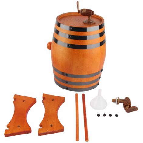 Fût de Chêne de 3L pour Vin Vieilli, Tonneau en Bois pour Bière, Idéal pour Bar, Restaurant et Événements (1/5)