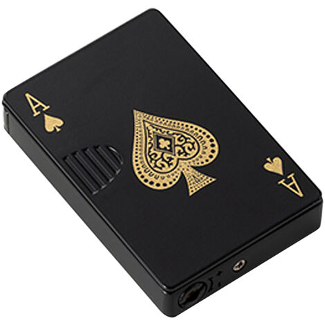 Briquet de Poker en Alliage de Zinc, Flamme Verte, Anti-Vent, Rechargeable, pour Camping et Voyage