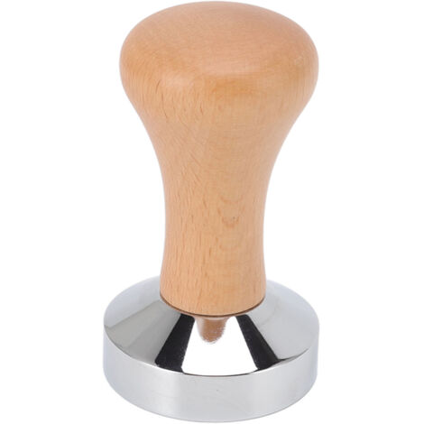 Tampon à Café en Acier Inoxydable 304 avec Base Plate et Manche en Bois pour Expresso (1/5)