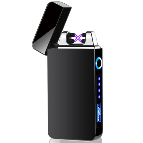 Allume-cigare électrique sans flamme à double arc, alliage de zinc, affichage de puissance, type pression latérale pour usage quotidien (1/5)
