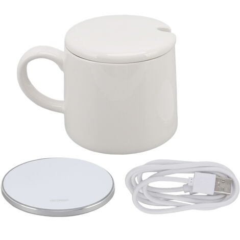 Chauffe-tasse USB intelligent avec charge sans fil et mug, maintien à 50°C pour bureau et maison (1/5)