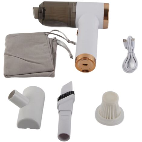 Aspirateur de Voiture Mini Portable sans Fil, 9000PA Aspiration Puissante, USB Rechargeable Blanc (1/5)