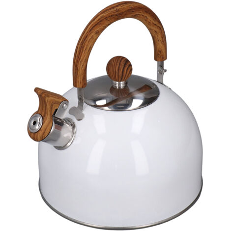 Bouilloire Siffante 2,5L en Acier Inoxydable 304, Chauffage Rapide, Poignée Ergonomique, Blanc (1/5)