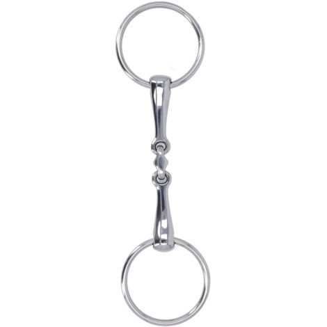 Mors de filet pour chevaux en acier inoxydable, articulé flexible, anneau en O résistant à la rouille pour équitation et compétition.
