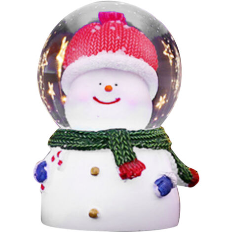Boule de Neige Lumineuse à Effet Changement de Couleur pour Noël - Décoration de Sapin en Verre Résine avec Bonhomme de Neige (1/5)