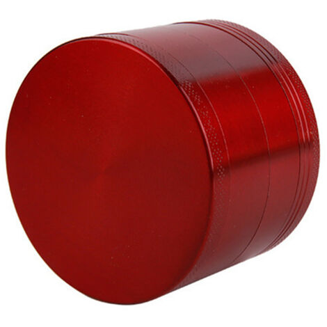 Moulin à épices en alliage de zinc 4 couches 40mm, broyeur à herbes et tabac métallique pour usage domestique rouge