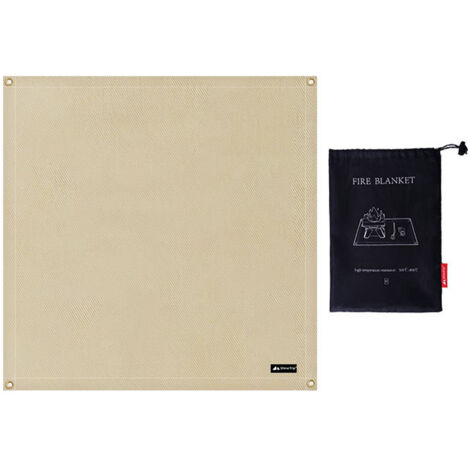 Tapis ignifuge pour barbecue en fibre de verre 80x80cm, résistant aux hautes températures pour feu de camp et pique-nique en extérieur. (1/5)