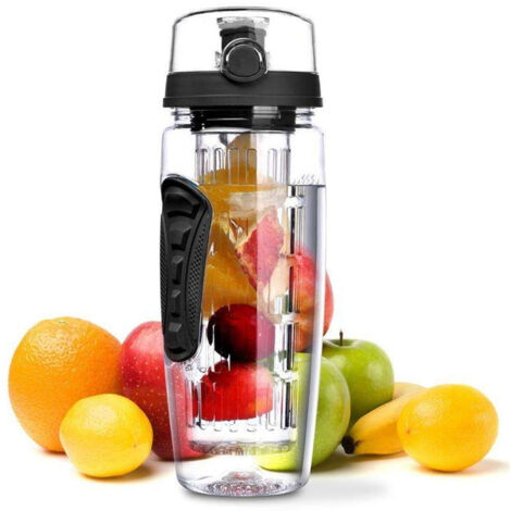 Bouteille d'infusion de fruits 32 oz avec infuseur à grille, en plastique PCTG de qualité alimentaire, pour boissons et thés glacés (1/5)