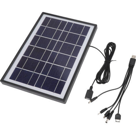 Panneau Solaire Portable 6W 6V Polycristallin pour Téléphone, Lampe et Appareils
