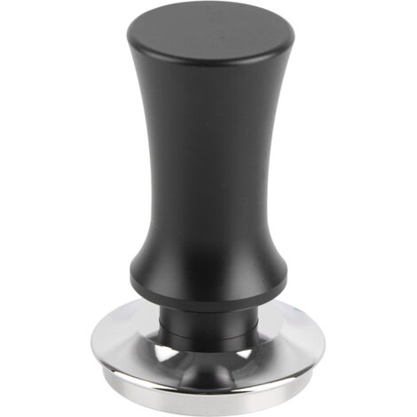 Presse à café 53mm en acier inoxydable, tamper à pression constante pour mouture et accessoires café, couleur noire. (1/5)