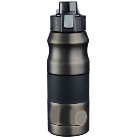 Bouteille Isotherme en Acier Inoxydable 680ml Grande Capacité Portable pour Randonnée Noir