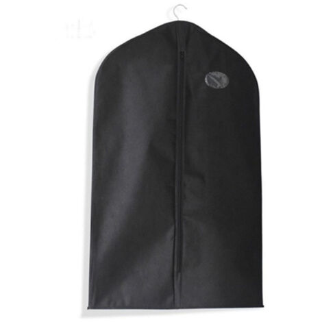 Housse de protection anti-poussière pour vêtements, taille petit, en tissu non tissé noir, idéale pour voyage et rangement maison. (1/5)