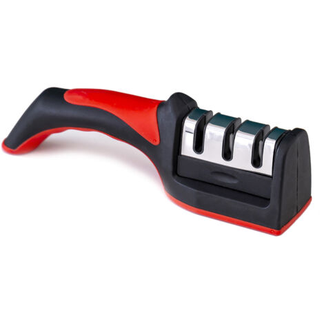 Aiguisoir de Couteau Manuel 3 Étapes Rouge et Noir pour Cuisine Polyvalent (1/5)