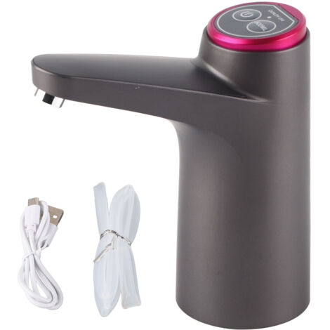 Pompe à eau USB automatique pour bouteille, rechargeable, idéale camping et maison, noir (1/5)