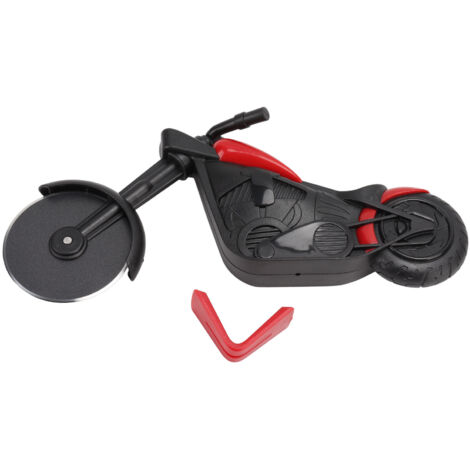 Roue à pizza moto design en acier inoxydable, couteau rouleau rouge pour cuisine (1/5)