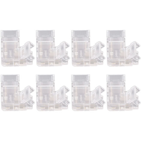 8 pièces Connecteur COB Professionnel 2 Broches 8mm Transparent en Forme de L pour Ruban LED COB (1/5)