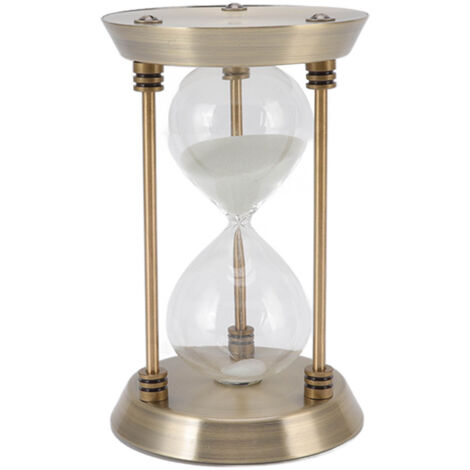 Sablier Décoratif en Verre et Métal - Minuteur de 15 Minutes pour Bureau ou Étude - Ornement Élégant (1/5)