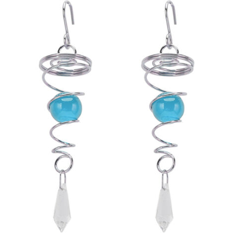 2 Pièces Stabilisateur de Vent à Queue Spirale en Acier Inoxydable, Moulinet à Vent Spirale pour Extérieur Bleu Lac (1/5)